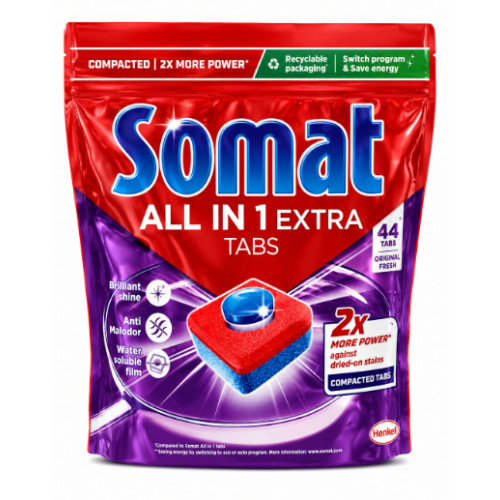 Таблетки для посудомийної машини Somat All in 1 Extra Original Fresh, 44 шт.